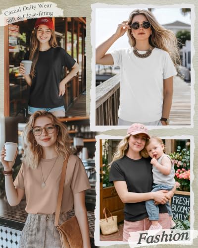 Huukeay 3 Pack Women's Nursing Tops - color: White, Khaki, Black, size: X-Large