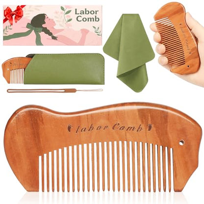 Labor Comb for Pregnancy - Wooden Birthing Essential and New Mom Gift - color: 1 Pack-Fish