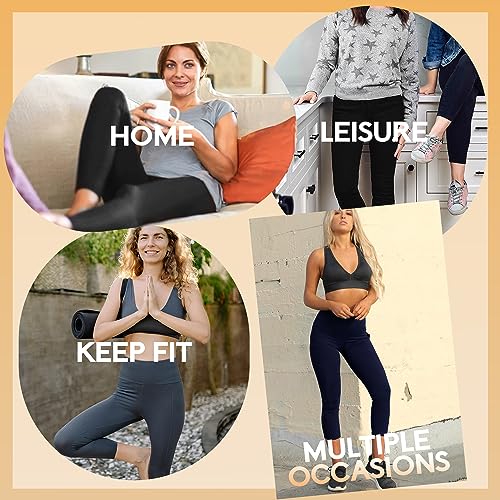 TNNZEET Capri Leggings for Women - Tummy Control High Waisted Soft Yoga Pants for Gym Workout - color: A-black, size: Large-X-Large