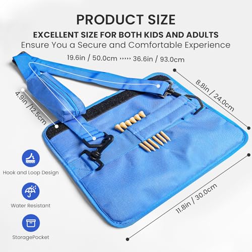 FINGER TEN Mini Golf Bag for 3-7 Clubs - color: Blue with Ball Pouch, size: 1Pc