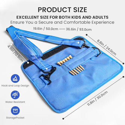 FINGER TEN Mini Golf Bag for 3-7 Clubs - color: Blue with Ball Pouch, size: 1Pc