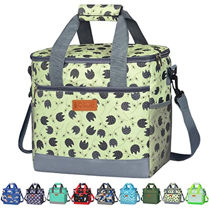 IKNOE 24-Can Insulated Cooler Bag, Leak-Resistant Lunch Tote Leaf - color: Leaf, size: Large