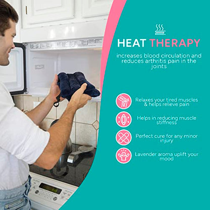 SunnyBay Lavender Hands-Free Heating Pad, Neck and Shoulder, 26x7 inch - color: Midnight Blue