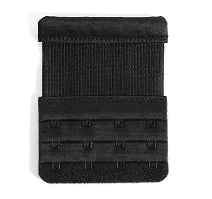 Women's Bra Extenders 4 Hook / 3 Hook / 5 Hook / 2 Hook Soft Comfortable Stretchy Bra Extension Strap - color: Black, 3/4 Inch Spacing