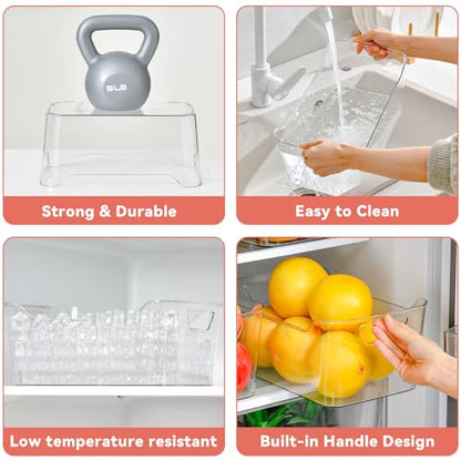 Clear Plastic Storage Bins - 12 Pack Pantry Organizers and Storage, Clear Pantry Organizer Bins, X-Large Plastic Containers with Handle for Kitchen, Cabinet, Bathroom, Classroom Organization - size: X-Large