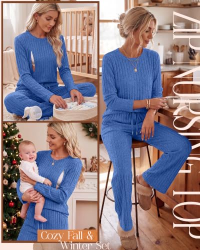 Huukeay 2 Piece Nursing Breastfeeding Set - color: Blue, size: Medium