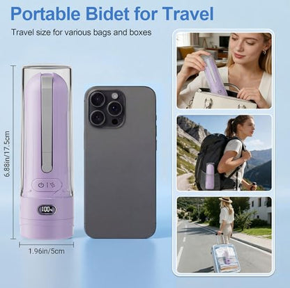 Electric Portable Bidet Toilet Aids Wiper Tool Set, Purple - color: Purple