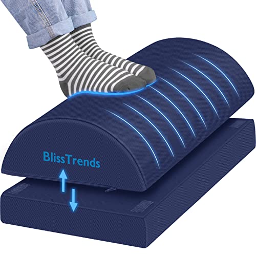 BlissTrends Foot Rest Under Desk, Foot Stool with 2 Adjustable Heights - color: Blue, size: XX-Large