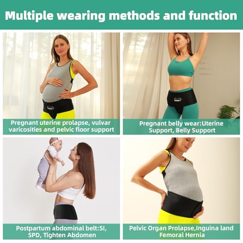 Pregnancy & Maternity Belt with Compression Groin Band - For Hernia, Pelvic Floor Pain Prolapse Belly Band with Groin Straps Uterine Prolapse (Medium) - size: Medium