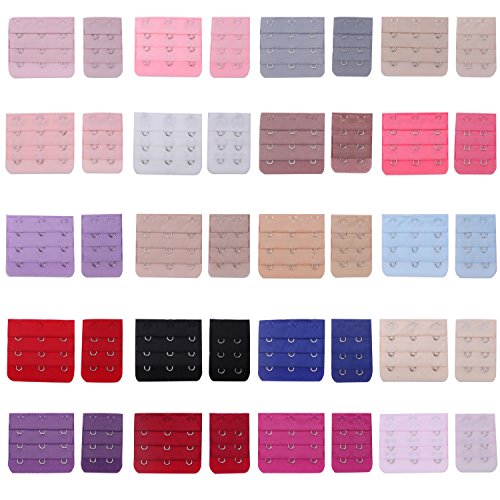 Senkary 40 Pieces Bra Extender 2 Hooks/3 Hooks Bra Band Strap Extensions for Women, 20 Colors
