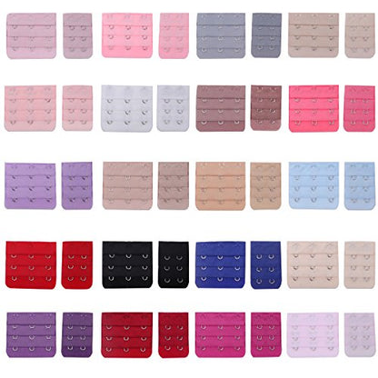 Senkary 40 Pieces Bra Extender 2 Hooks/3 Hooks Bra Band Strap Extensions for Women, 20 Colors