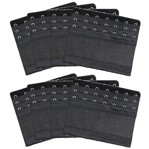 Women Elastic Bra Extenders 7 Hook for Plus Size Bras Back Extension Strap (8pcs 7 Hook Bra Extenders (Black)) - color: 8pcs 7 Hook Bra Extenders (Black)