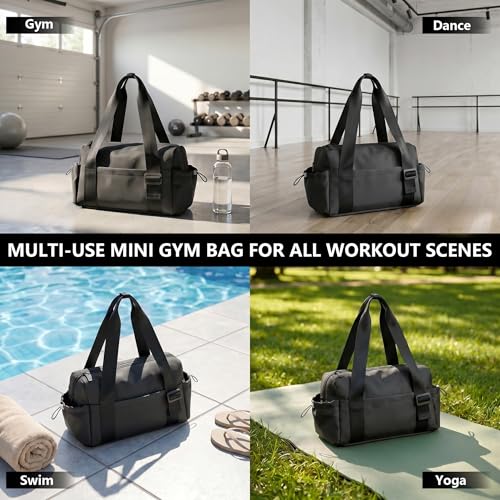 Mini Waterproof Gym Duffel travel Bag for Women(Black) - color: Black