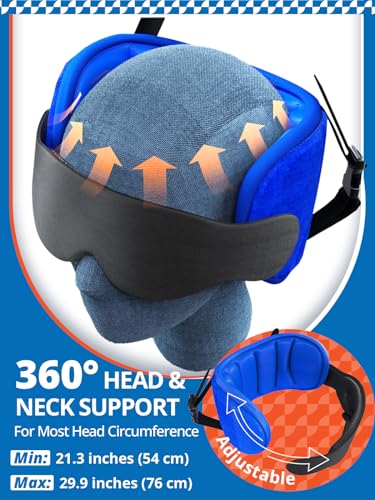 SARISUN Airplane Travel Pillow with Chin Strap, Stable Head Support, Black - color: Black