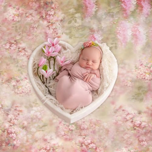 Mocsicka Pink Floral Newborn Photography Backdrop 5x3ft