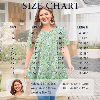 Womens Plus Size Tunic Tops Swing Summer Casual Flowy Blouses - color: American Flag Tops Navy Red, size: 6X-Large