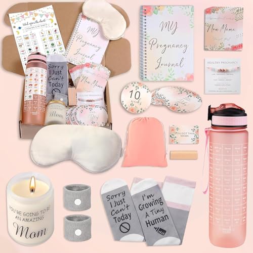 1st Trimester Pregnancy Gift Box for Expecting and First Time Moms, Gifts Basket For Pregnant Women, Pregnant Mom Box, Frist Trimester Pregnancy Essentials - color: New-Pregnancy 1st Gift