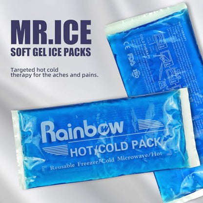 2 Pack Reusable Gel Ice Packs, Flexible Hot Cold Packs for Injuries - style: 4.3" x 9.8" 2 packs