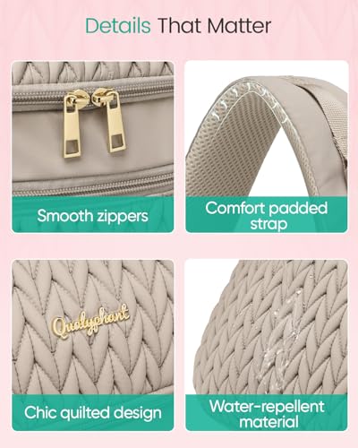 Qualyphant Breast Pump Bag for Spectra S1/S2 & Medela with Insulated Cooler - color: Light Khaki