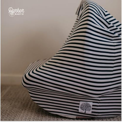 Parker Baby Co. Multi-Use Cover: Carseat Cover, Nursing Cover - Navy Stripe - color: White, Navy Stripes
