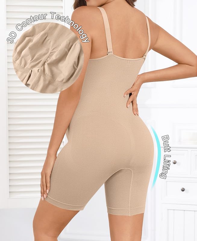 Women's Maternity Bodysuit Seamless Pregnancy Shapewear Shorts Under Dresses Belly Support 1*BLACK+1*NUDE Medium