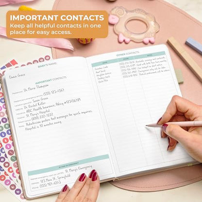 Clever Fox Baby Log Book for Newborns, Daily Feeding Tracker, Pearl - color: Pearl