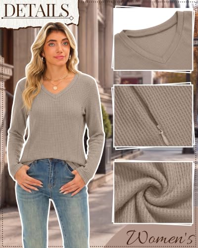 Huukeay 3 Pack Women's Long Sleeve Nursing Breastfeeding Shirts - color: Khaki, White, Black, size: Medium