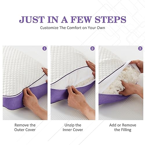HOMELAB Cooling Adjustable Shredded Memory Foam Body Pillow, 20x52, 1 Pack - size: Body Pillow