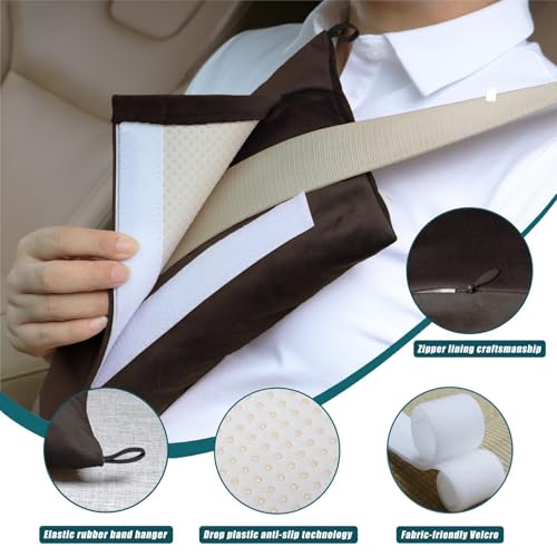 Post Surgery SeatBelt Pillow for Pregnancy Mastectomy Hysterectomy Recovery - color: Chocolate