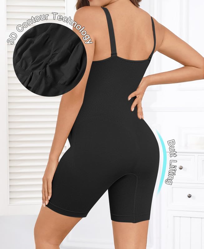 Women's Maternity Bodysuit Seamless Pregnancy Shapewear Shorts Under Dresses Belly Support Black Small