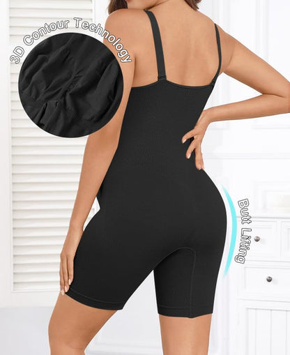 Women's Maternity Bodysuit Seamless Pregnancy Shapewear Shorts Under Dresses Belly Support Black Small