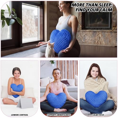 Briwooody Weighted Pillow Glass Bead Calming Body Pillows, Blue - color: Blue