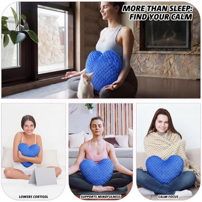 Briwooody Weighted Pillow Glass Bead Calming Body Pillows, Blue - color: Blue