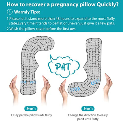 BATTOP Pregnancy Pillows for Sleeping,Maternity Pillow with Cooling Cover,Support for Belly,Hips, Legs,Pregnancy Must Haves,Side Sleeper Body Pillow - color: Cooling-grey