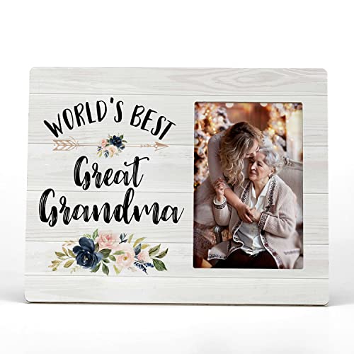 FONDCANYON World's Best Great Grandma Picture Photo Frame, Great Grandmother Baby Announcement Picture Frames, Great Grandma Gifts, Great Grandma Gifts For Birthday Christmas (4x6 Inch Photo)