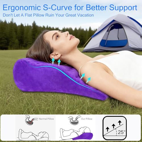 Inflatable Wedge Pillow for Traveling, Blow Up Travel Wedge Pillow