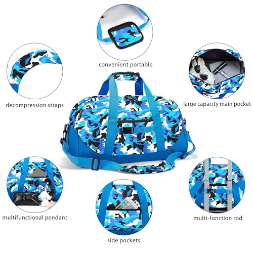 Kids Overnighter Duffel Bag Carry-On Size Sport Bag（11slan) - color: 11slan