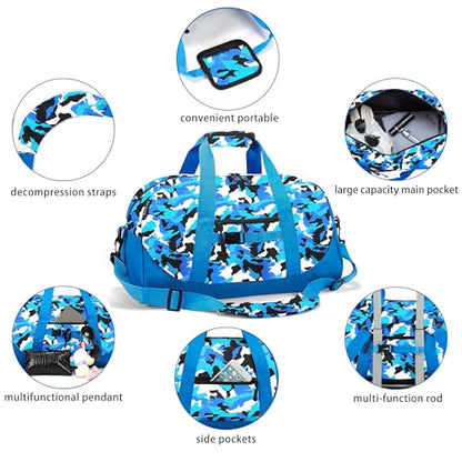 Kids Overnighter Duffel Bag Carry-On Size Sport Bag（11slan) - color: 11slan