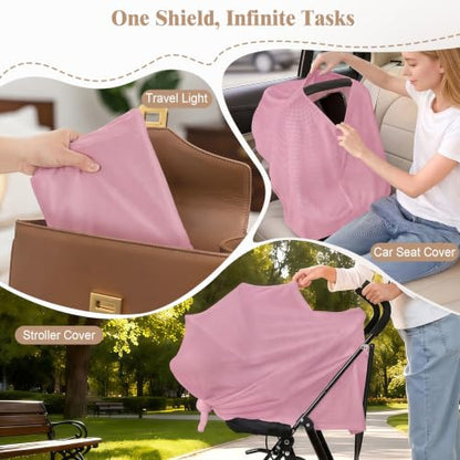Basumee Nursing Cover for Breastfeeding Breathable Mesh 360 Full Privacy - color: Dusty Rose, size: 1 Pack