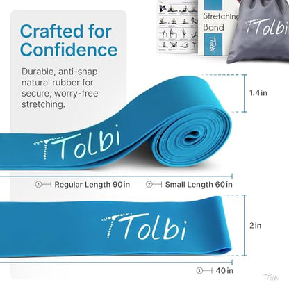 Ballet Stretch Bands Set with Foot Mini Loop, Splits Flexibility Trainer - color: Soft Blue Regular