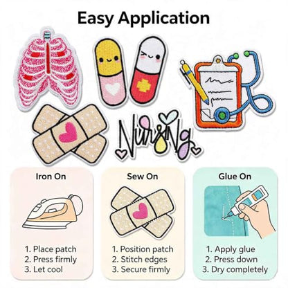 5Pcs Medical Nursing Student Nurse Iron On Patches