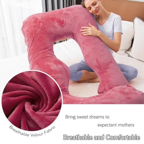 60 Inch Pregnancy Pillow for Sleeping (RED) - color: Red