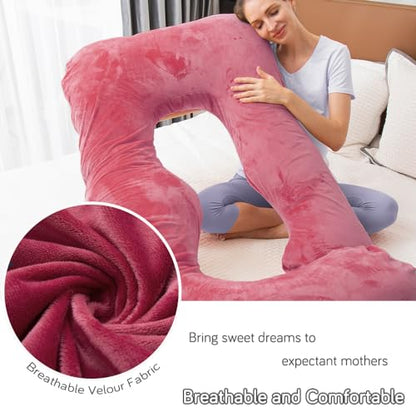 60 Inch Pregnancy Pillow for Sleeping (RED) - color: Red