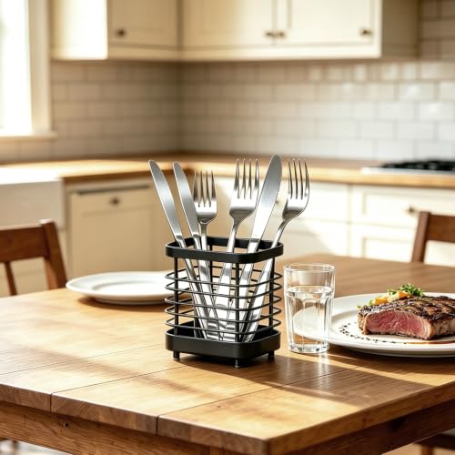 Utensil Holder, Stainless Steel Utensil Drying Rack for Kitchen Counter - color: Small, Black
