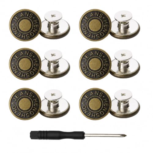 Button Extenders for Jeans and Pants - color: 12-PCS Bronze Buttons