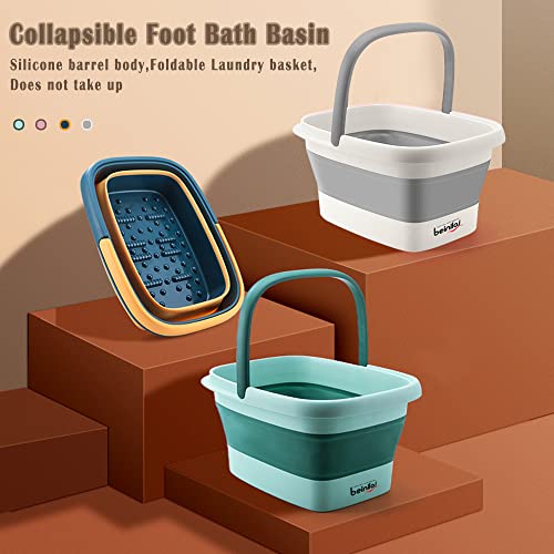 Beinilai Collapsible Foot Bath Basin for Soaking Feet, Foot Soak Tub-Gery - color: Gray, size: 1 Pack