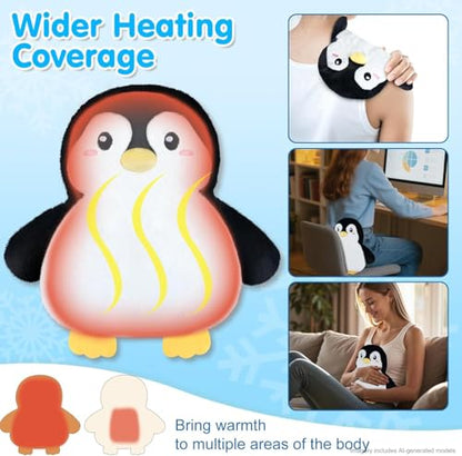 SuzziPad Penguin Microwavable Heating Pad Plush, 8.3" X 10.6", 1.5 Lb - style: Penguin