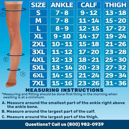 ABSOLUTE SUPPORT Women Compression Thigh High, 15-20mmHg, Taupe, Medium - color: Taupe, size: Medium