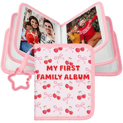 Fullhawl Cherry Bow My First Family Album Holds 17 4 x 6 Pictures - style: Cherry Bow