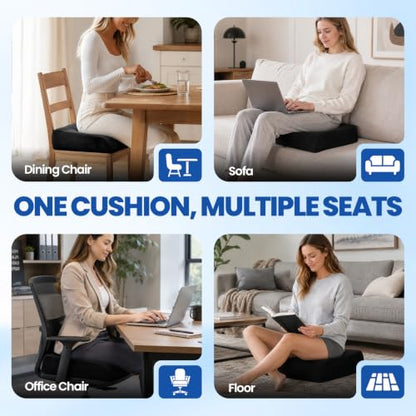 Chair Cushion, 5" Thick Adult Booster Seat with Dual-Layer Foam